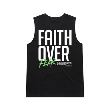 Women's Black Tank Faith Over Fear - 2 Timothy 17