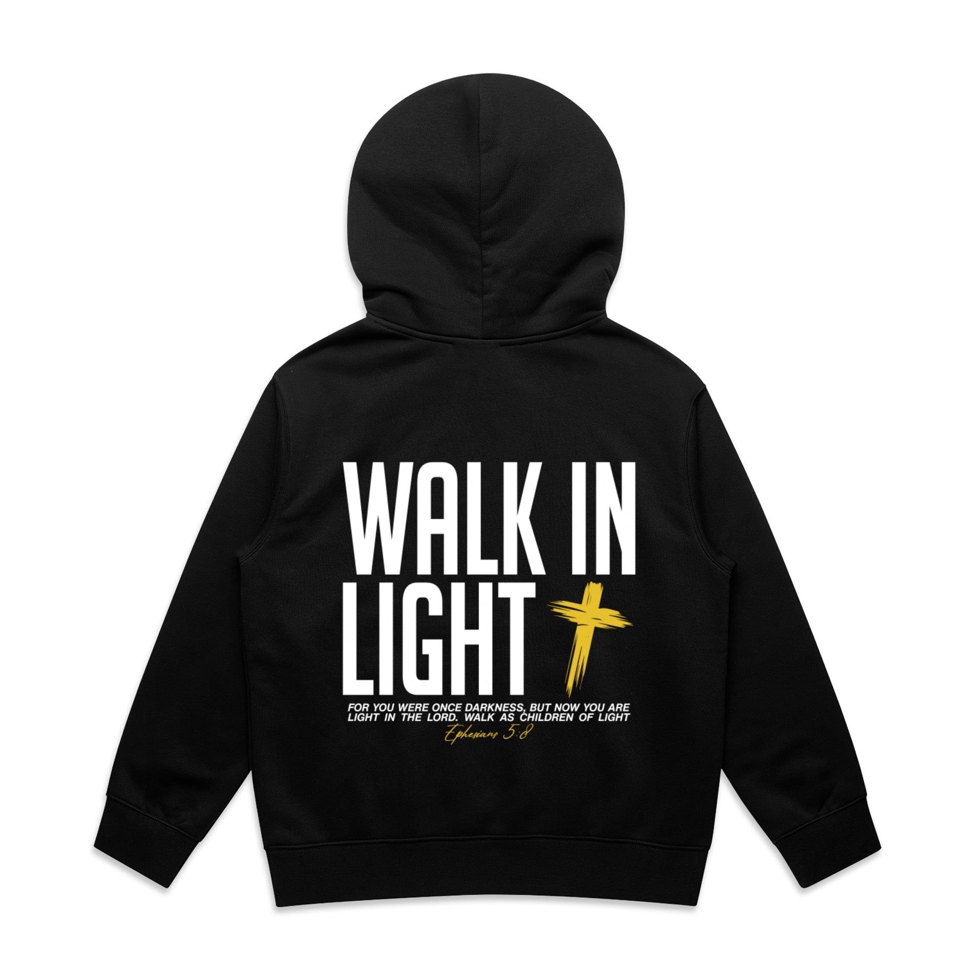 Kid's Black Stencil Hood Walk In Light - Ephesians 58