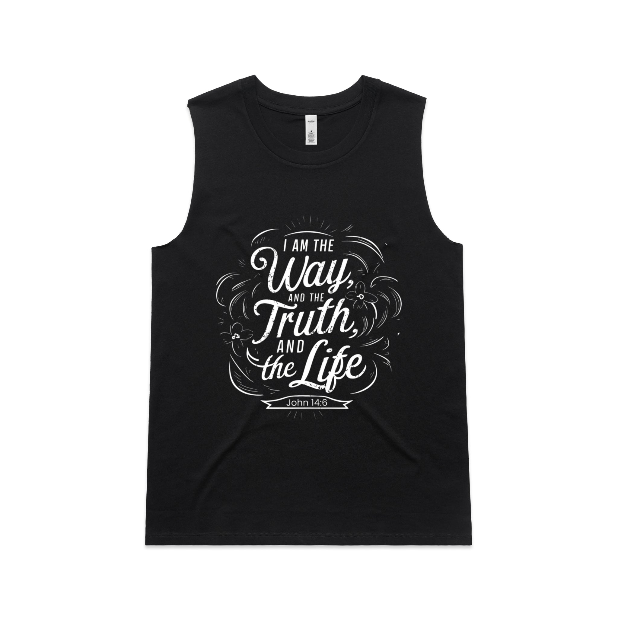 Women's Black Tank I am the way, and the truth, and the life. - John 146