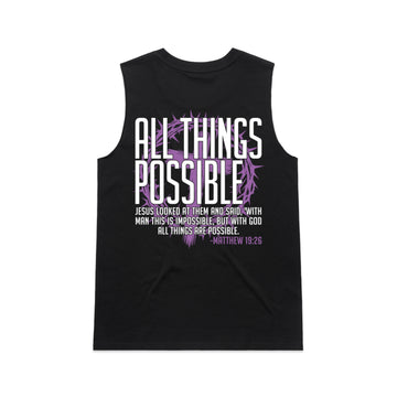 Women's Black Tank All Things Possible - Matthew 1926