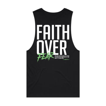 Men's Black Tank Faith Over Fear - 2 Timothy 17