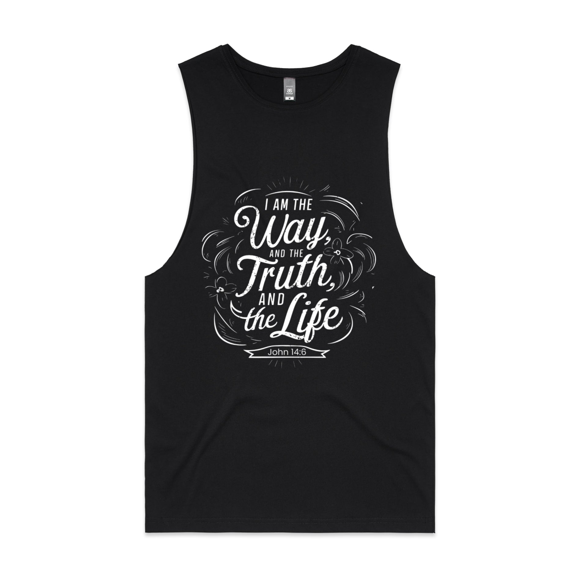 Men's Black Tank I am the way, and the truth, and the life. - John 146