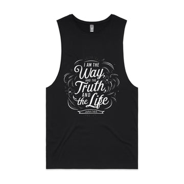 Men's Black Tank I am the way, and the truth, and the life. - John 146