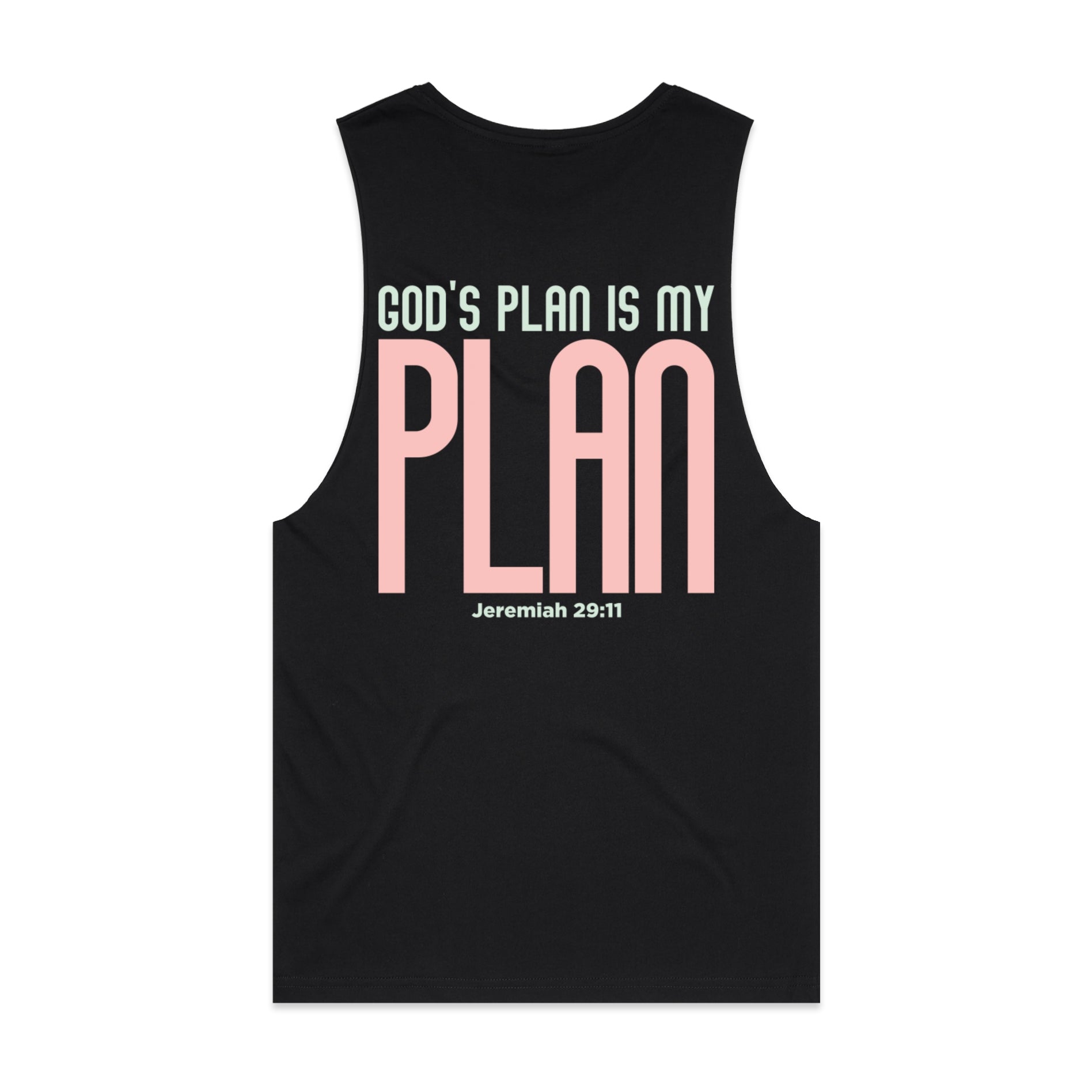 Men's Black Tank God's Plan Is My Plan - Jeremiah 2911