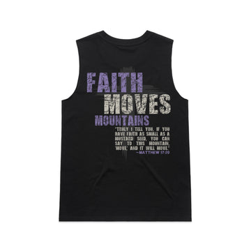 Women's Black Tank Faith Moves Mountains - Matthew 1720