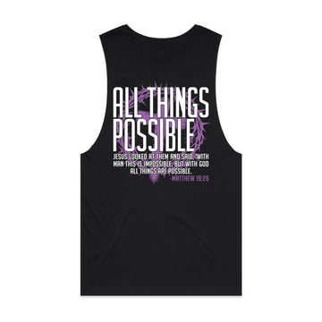 Men's Black Tank All Things Possible - Matthew 1926