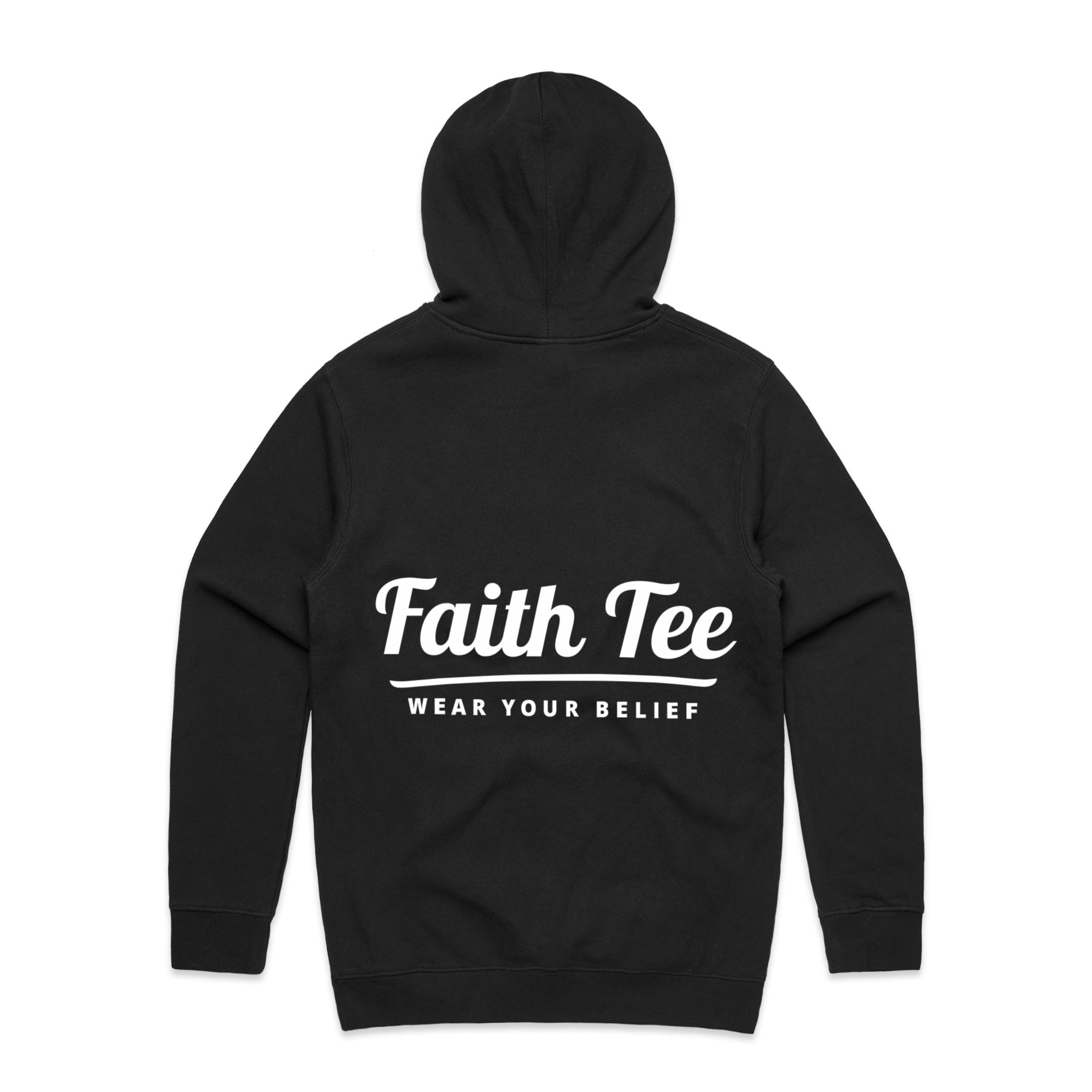 Men's Black Stencil Hood Faith Tee