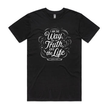 Men's Black T-Shirt I am the way, and the truth, and the life. - John 146