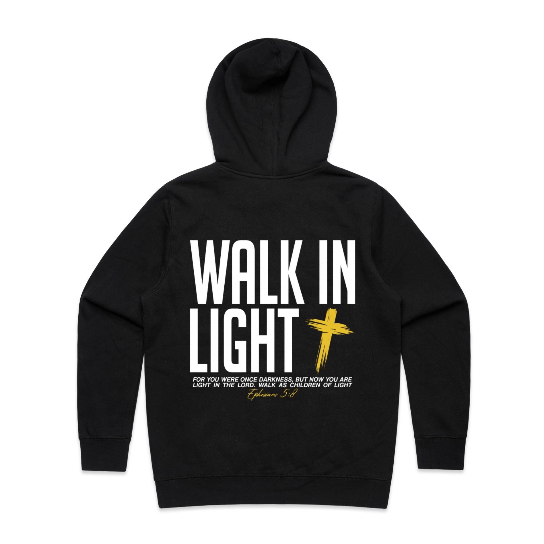 Women's Black Stencil Hood Walk In Light - Ephesians 58