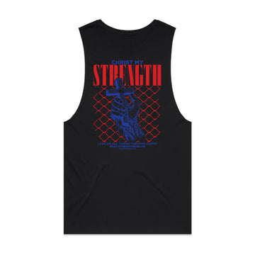 Men's Black Tank Christ My Strength - Philippians 413